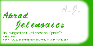 aprod jelenovics business card